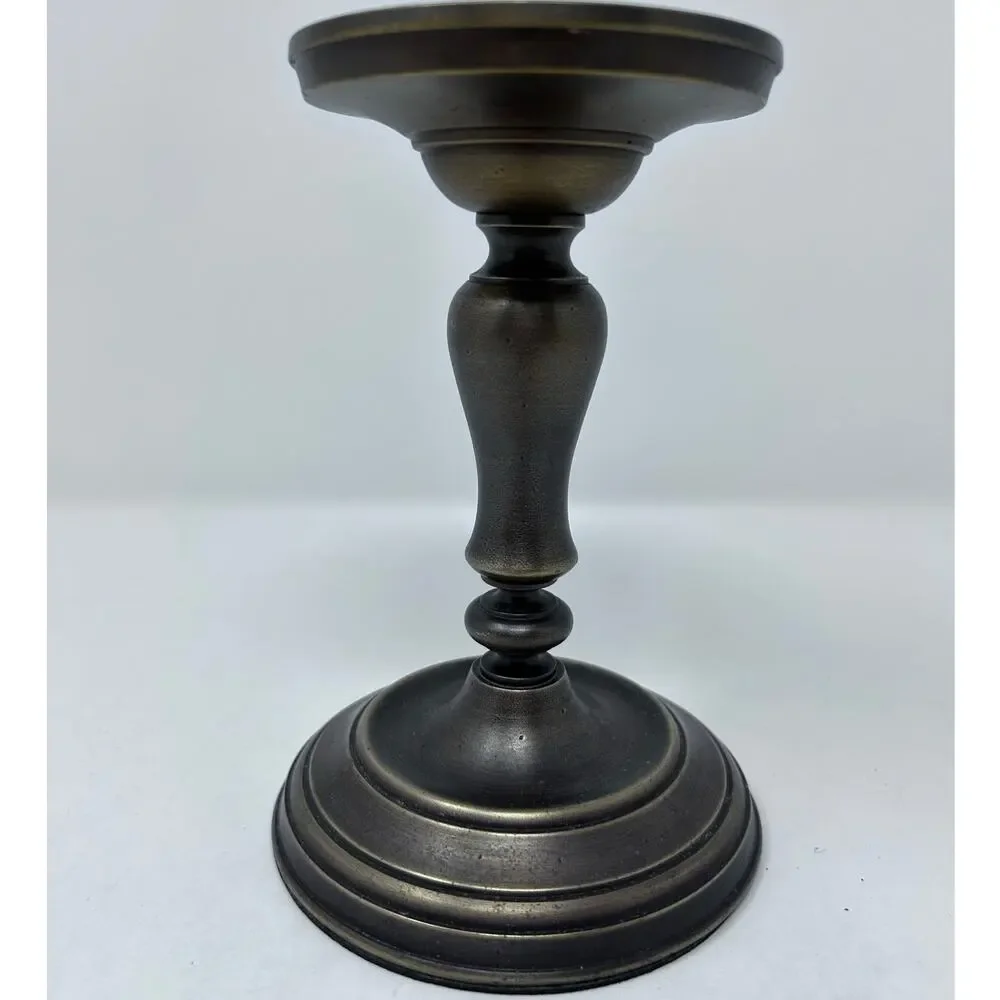 Restoration Hardware Durable Metal Brushed Brass Finish Candle‎ Holder 6